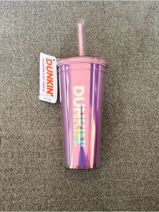 Dunkin Donuts Other - Dunkin’ Pink Reusable Tumbler with Straw